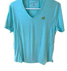 Masters Tournament Magnolia Lane Women's V-Neck Performance Golf Shirt‎ Size M